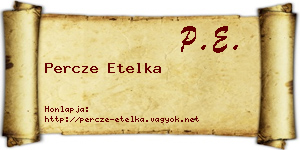 Percze Etelka névjegykártya